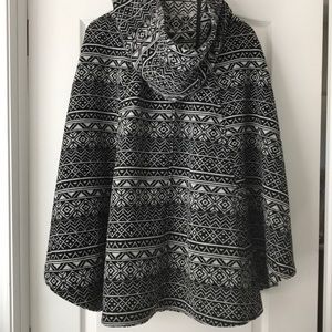 Wildflower wool blend Poncho w/ Hood